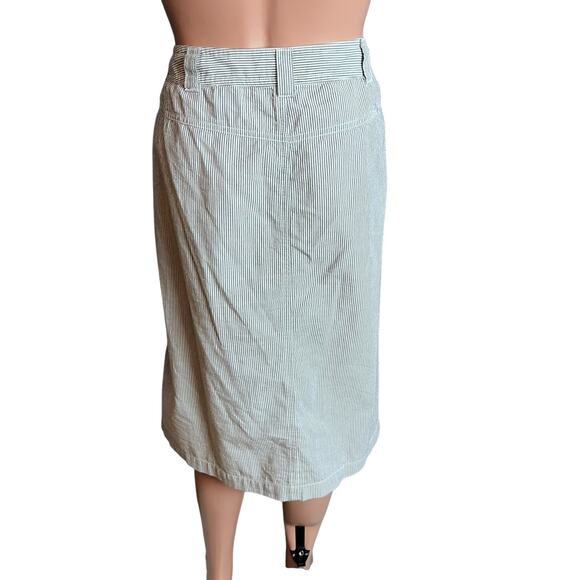 Talbots Woman Seersucker Skirt 12W Preppy Vacation Beachy Cruise Resort Summer - Picture 3 of 6